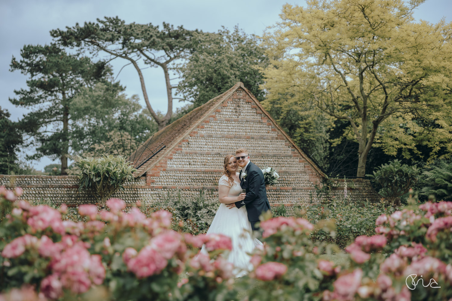 Bride and groom at the Manor Barn wedding