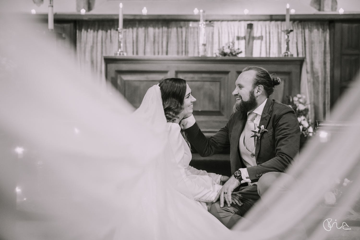 Candlelit church wedding